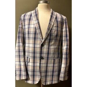 Banana Republic Mad Men Don Draper  Plaid Blazer 42R Office Collab Sport Coat